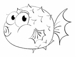 Free vector animal outline for puffer fish