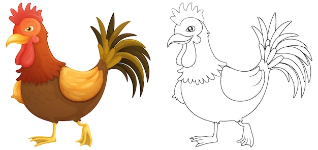 Free vector animal outline for rooster