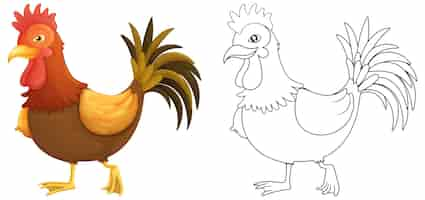 Free vector animal outline for rooster