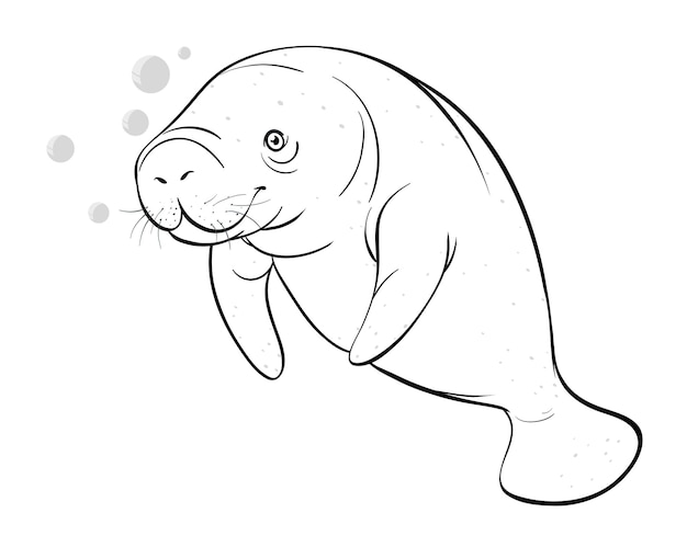 Free vector animal outline for seacow