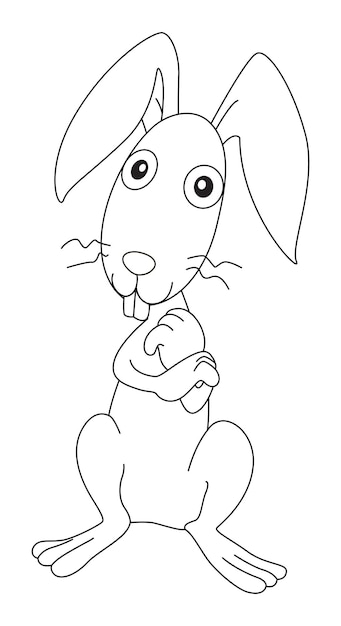 Animal outline for ugly rabbit