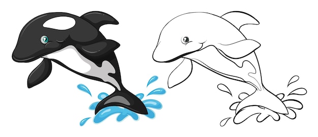 免费矢量动物轮廓鲸鱼