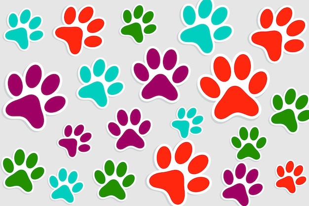 Animal paw print pattern background