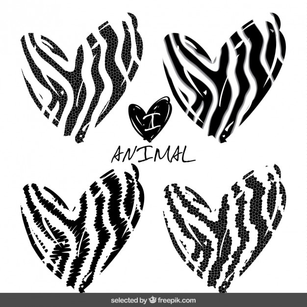Free vector animal print hearts