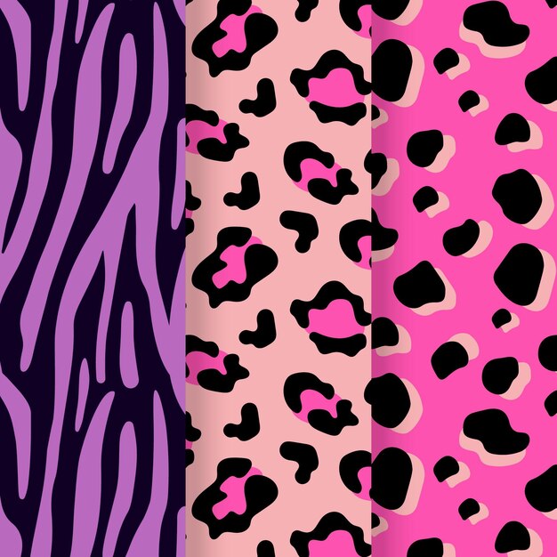 Animal print pattern set