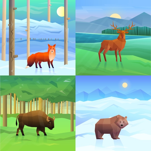 Animals background set