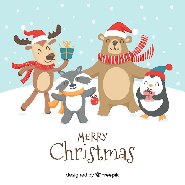 Animals in christmas