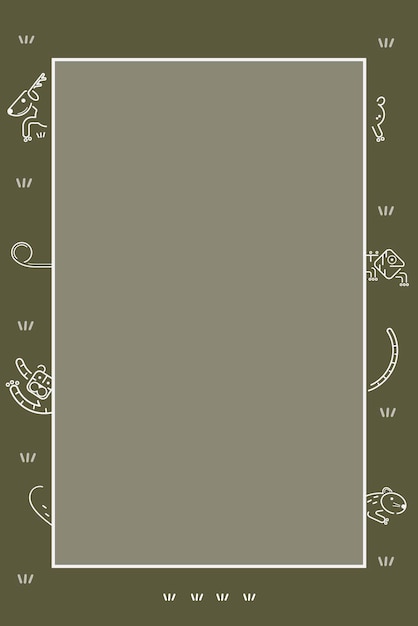 Free vector animals pattern on a green card template vector