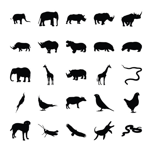 動物絵文字バンドル プレミアムベクター