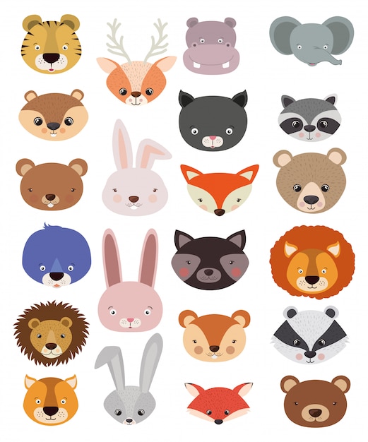 Free vector animals set in flat style