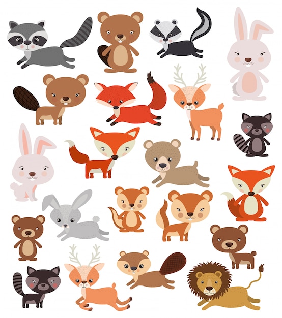 Animals Set in flat style