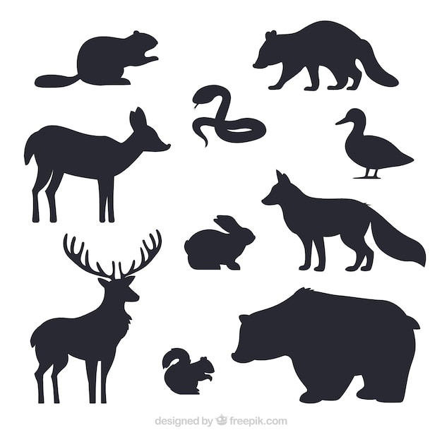 Animals silhouettes collection