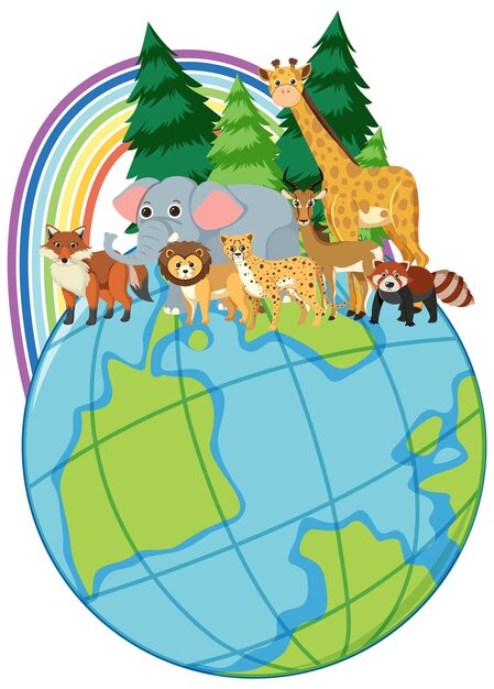 animals standing on earth planet