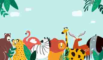 Free vector animals theme template vector illustration