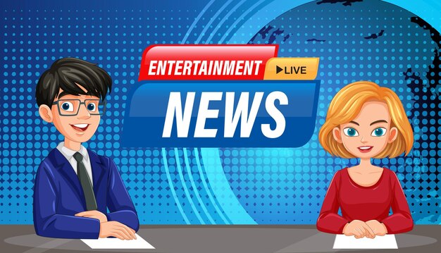 Animated Entertainment News Broadcast Illustration