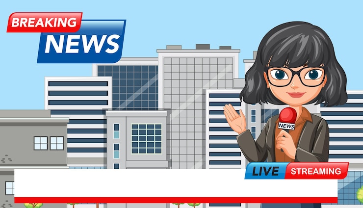 Free Vector animated news reporter illustration