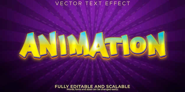 Free vector animation text effect editable funny and comic text style