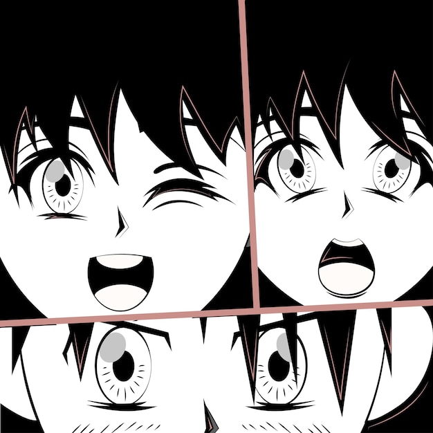 Anime faces surprise