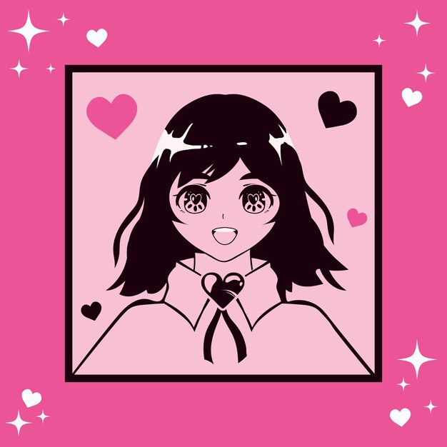 アニメティーンエイジャーの肖像画コミックデザイン