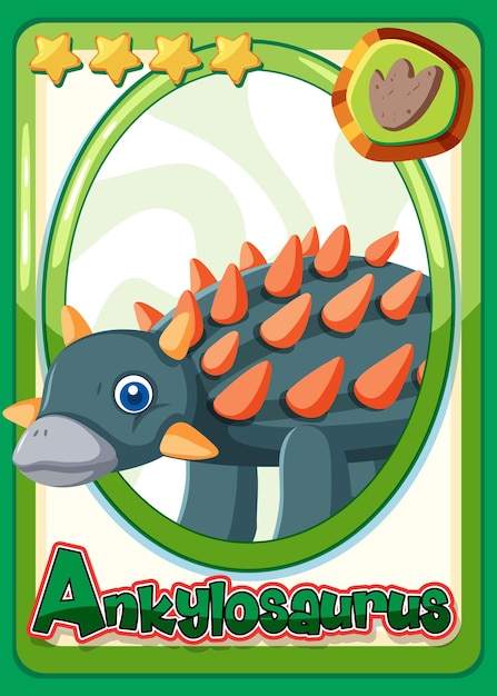 Free vector ankylosaurus dinosaur cartoon card