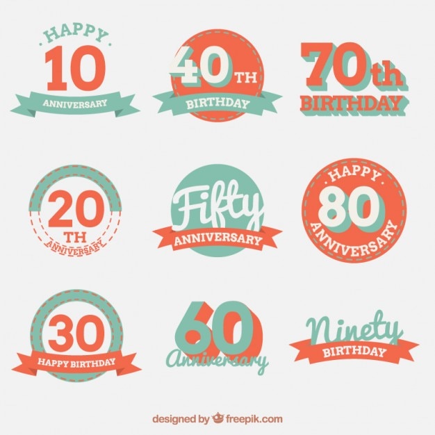 Free vector anniversary badges