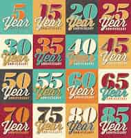 Free vector anniversary designs collection