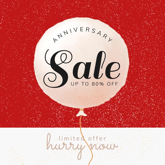 Anniversary sale template for social media post