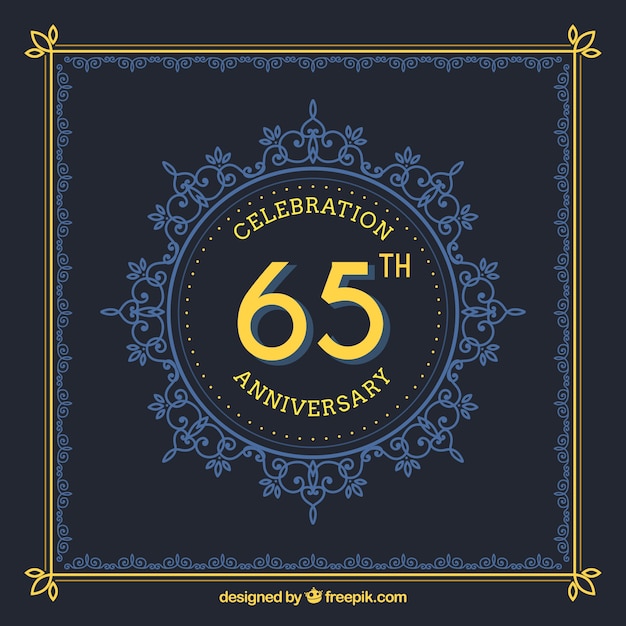 Free vector anniversary template with ornaments