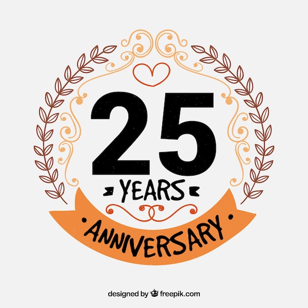 Free vector anniversary template with ornaments