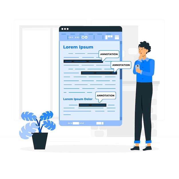 Vettore gratuito illustrazione del concetto di annotazione