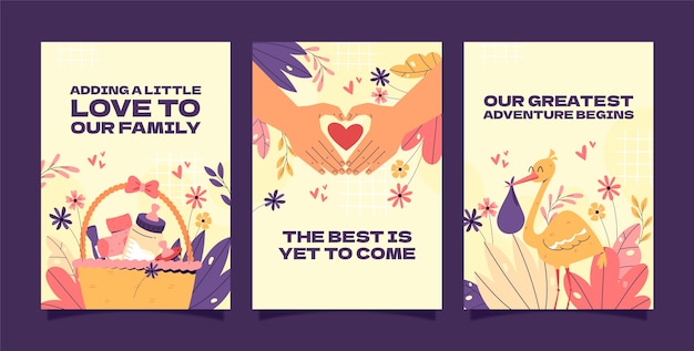 Free vector announcement card set template