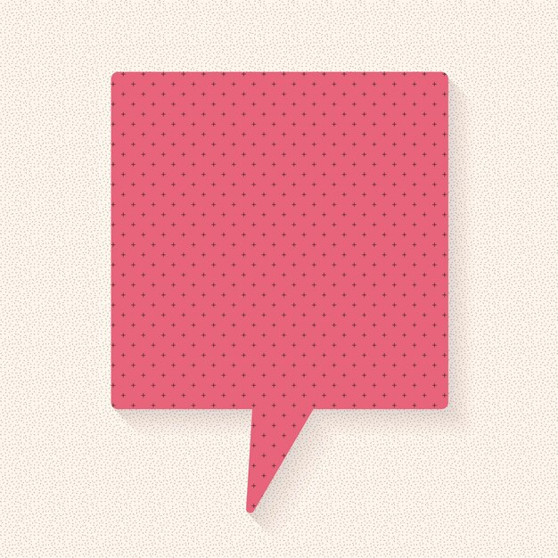 Announcement speech bubble vector design, dotted paper pattern style