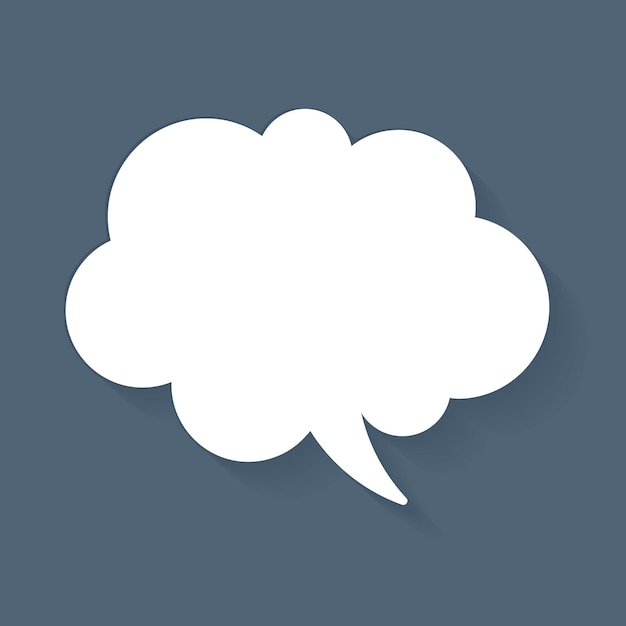 Announcement speech bubble vector icon, white flat design