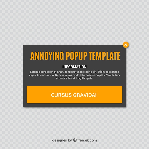 Free vector annoying pop up with flat design