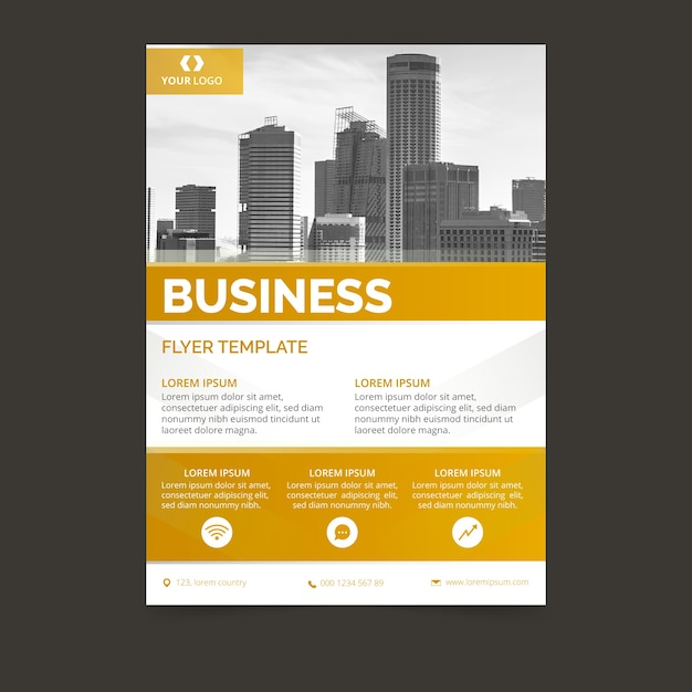 Free vector annual business report with photo