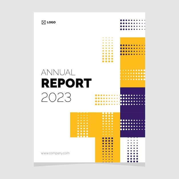 年次報告書 2023 ビジネス パンフレット チラシ テンプレート