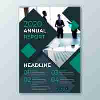 Free vector annual report abstract template with image