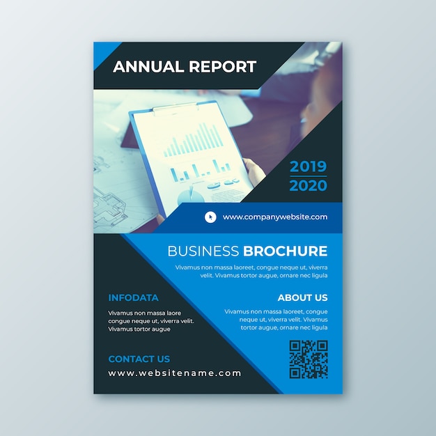 Annual report abstract template with photo