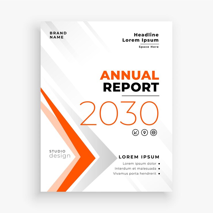 Free Vector annual report business brochure flyer clean design
