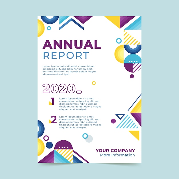 Free vector annual report colorful abstract template