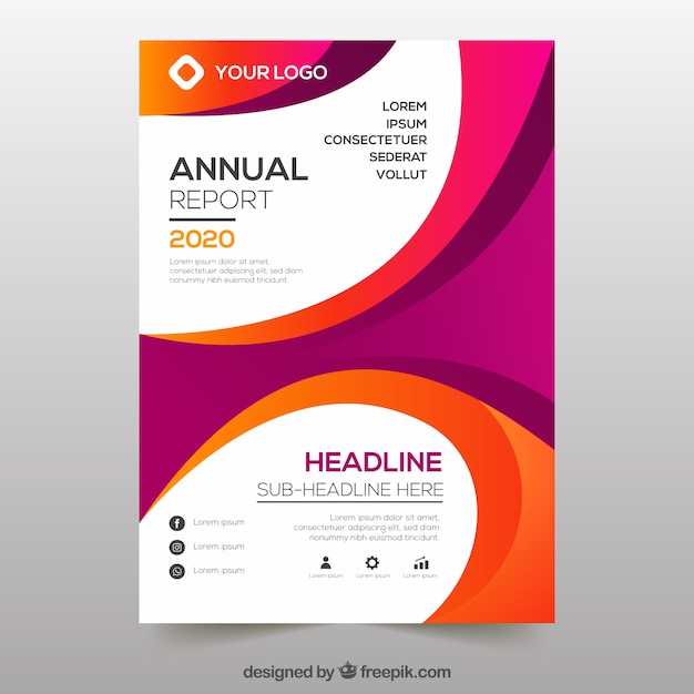 Annual report cover in gradient style