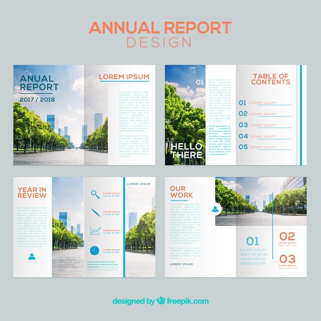 Free vector annual report cover set