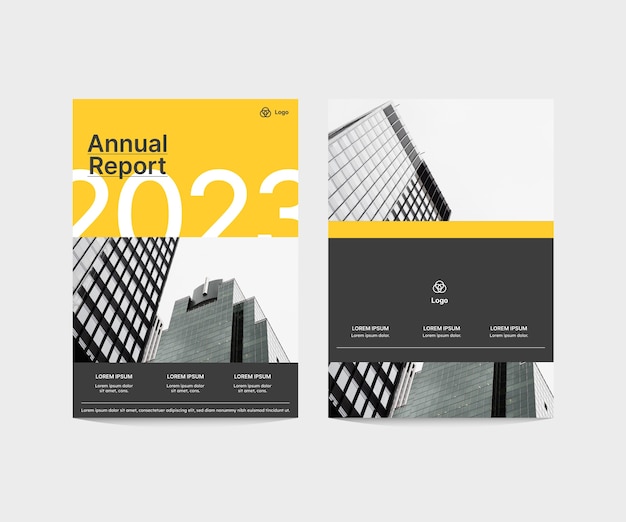 Free vector annual report cover template design