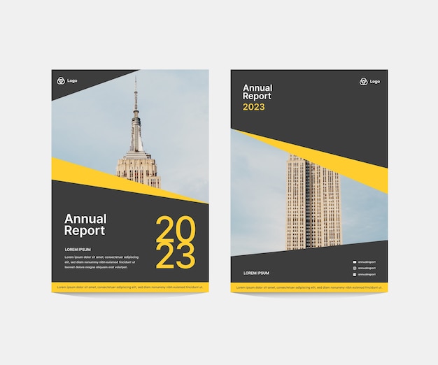 Vettore gratuito progettazione del modello di copertina del rapporto annuale
