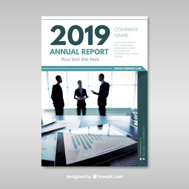Annual report cover template with image