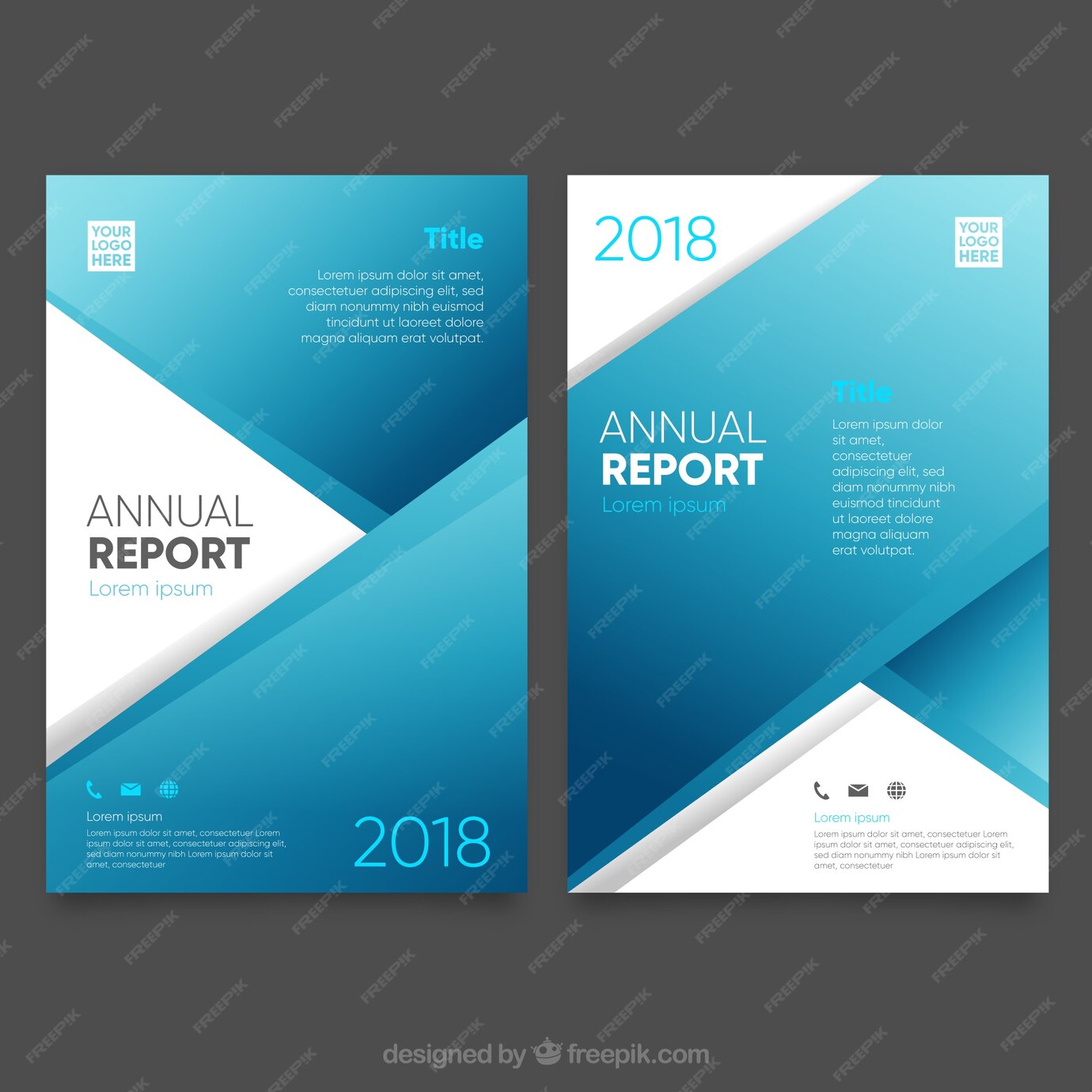 Free Vector | Annual report cover template