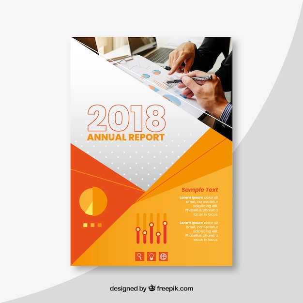 Free vector annual report cover with image