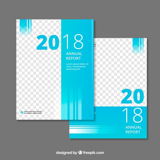 Annual report design in flat style