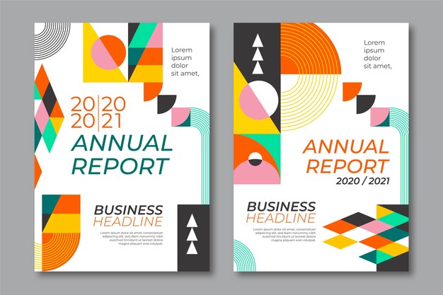 Annual report geometric shapes templates