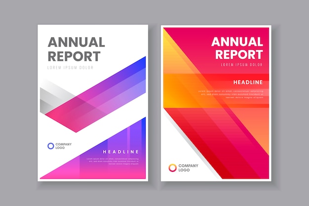 Annual report in gradient tones template